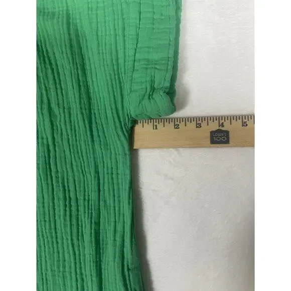 J Crew Women’s Short-Sleeve Gauze Popover Dress Sz LP Beach Resort Cruise Vacay - Picture 10 of 13